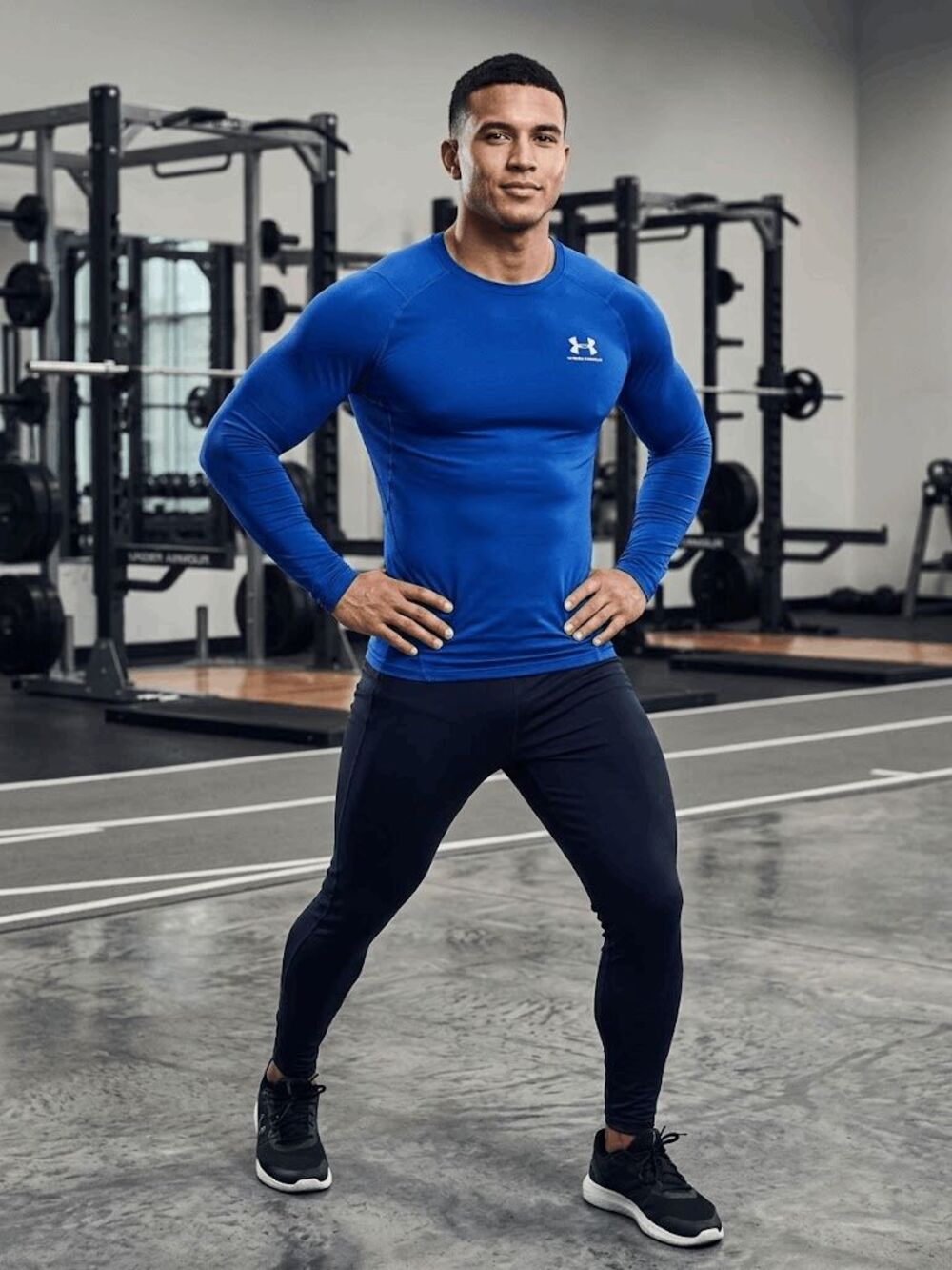 Under Armour Men's Royal Blue HeatGear Long Sleeve Compression Shirt XL